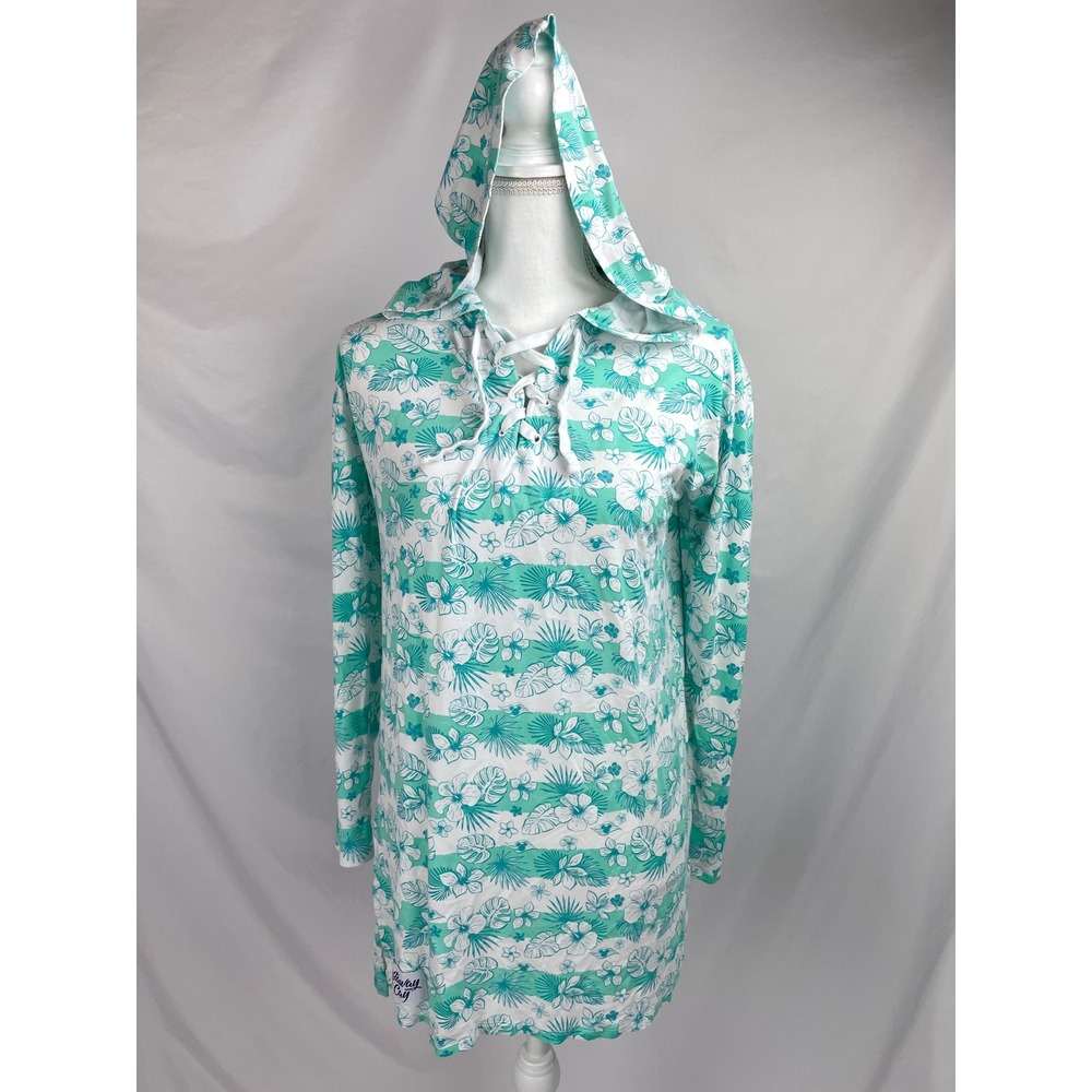 Disney Cruise Line Women M/L Castaway Cay Swim Beach Cover-Up Top Hood Pullover